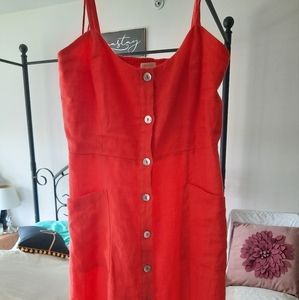 Cynthia Rowley button up linen pocket dress
